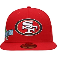 Men's New Era Scarlet San Francisco 49ers Stateview 59FIFTY Fitted Hat