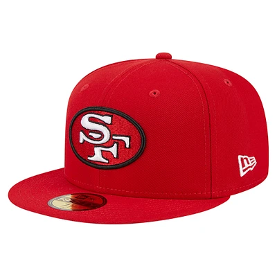 Casquette ajustée New Era Scarlet San Francisco 49ers Throwback Main 59FIFTY pour homme