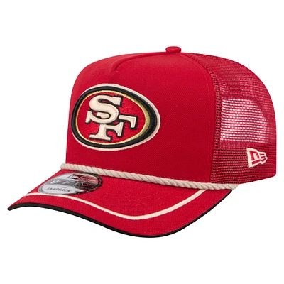 Casquette snapback New Era Scarlet San Francisco 49ers Vintage Team Rope A-Frame Trucker 9FIFTY pour homme
