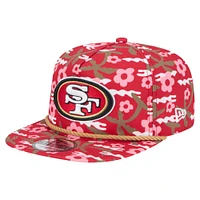 Men's New Era Scarlet San Francisco 49ers Wakey Wakey Golfer Snapback Hat