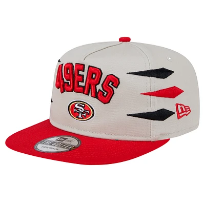 Casquette de golf athlétique à visière snapback New Era Stone/Scarlet pour homme des 49ers de San Francisco