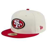 Casquette ajustée New Era 59FIFTY pour homme, blanche/écarlate, des San Francisco 49ers