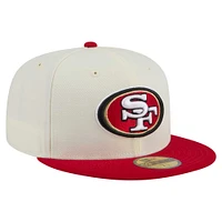 Casquette ajustée New Era 59FIFTY pour homme, blanche/écarlate, des San Francisco 49ers