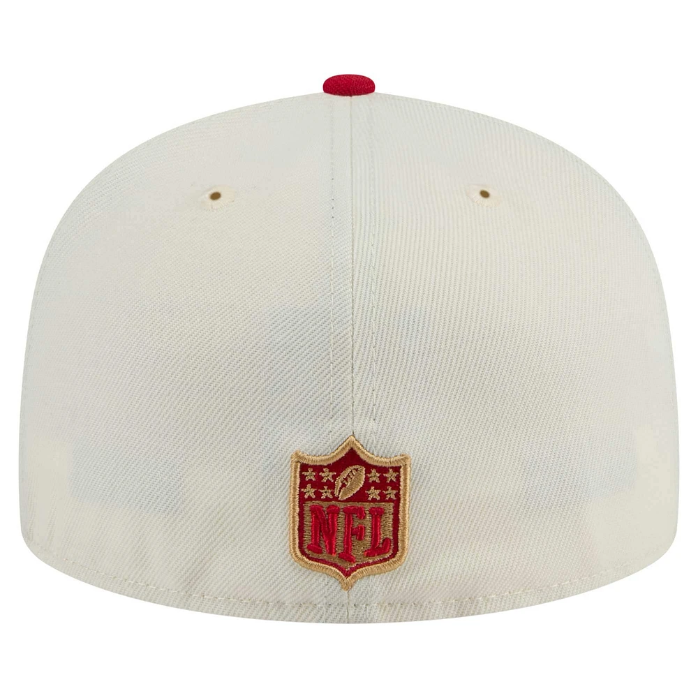 Casquette ajustée New Era 59FIFTY pour homme, blanche/écarlate, des San Francisco 49ers