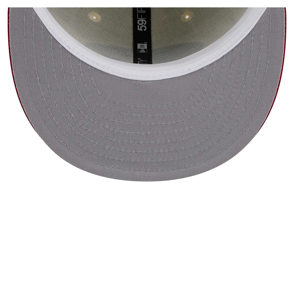 Casquette ajustée New Era 59FIFTY pour homme, blanche/écarlate, des San Francisco 49ers