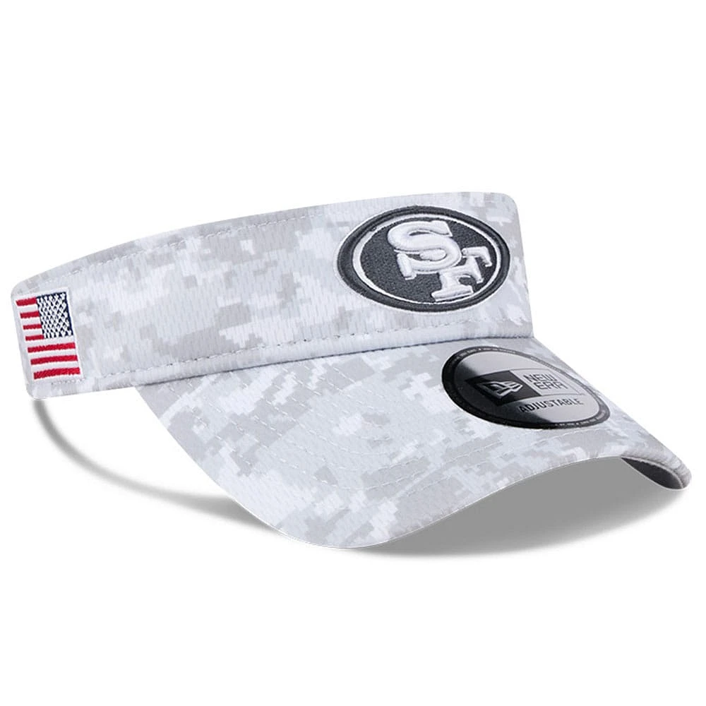 Men's New Era  White San Francisco 49ers 2024 Salute To Service Digital Camo Adjustable Visor