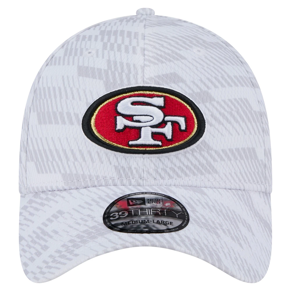 Casquette New Era blanche Gameday Graded 39THIRTY Flex des San Francisco 49ers pour homme