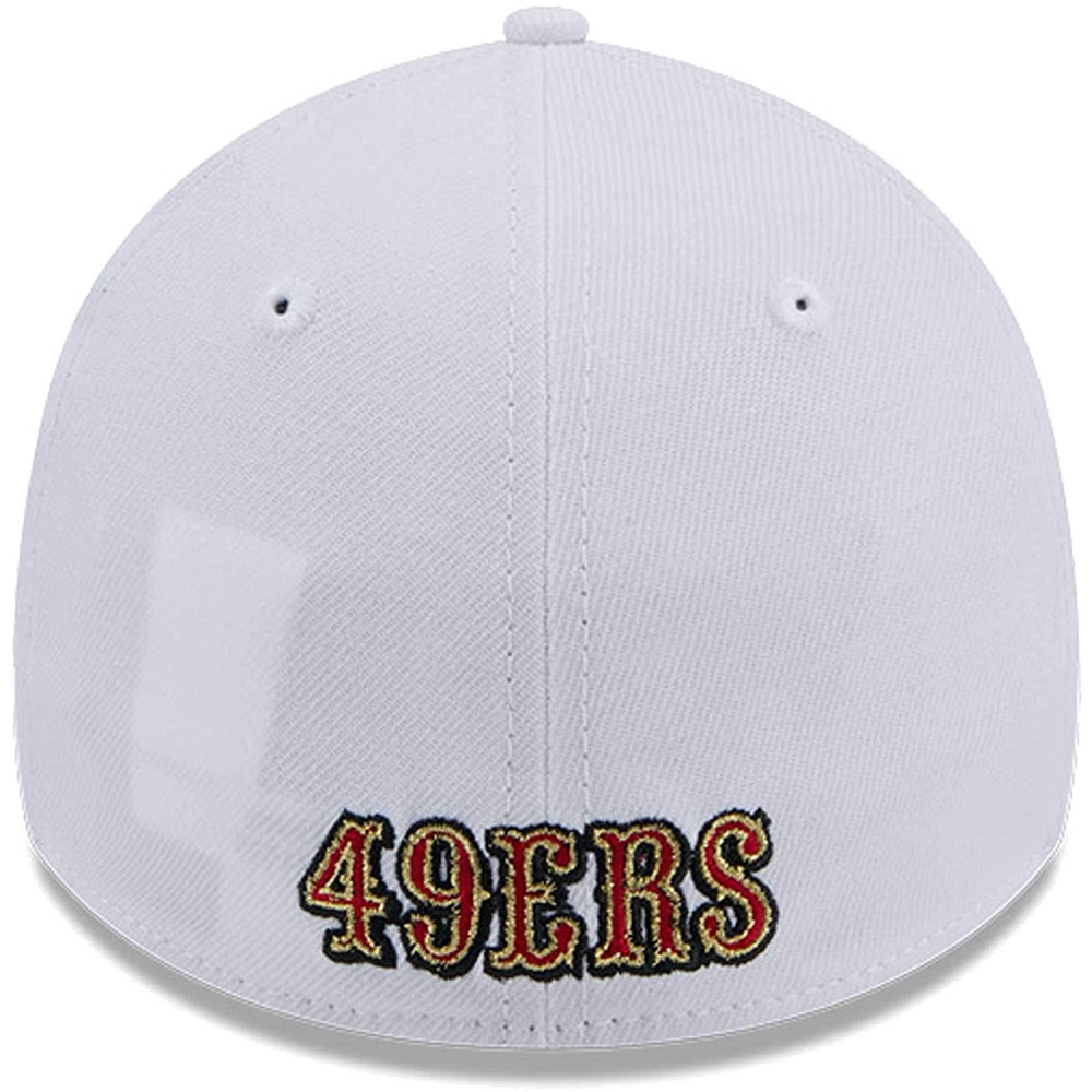 Casquette flexible principale 39THIRTY des San Francisco 49ers New Era pour hommes, blanche