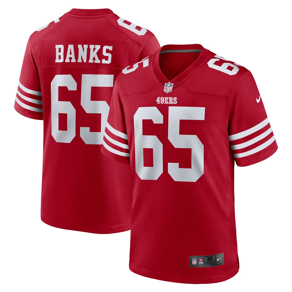 Men's Nike Aaron Banks  Scarlet San Francisco 49ers Game Jersey