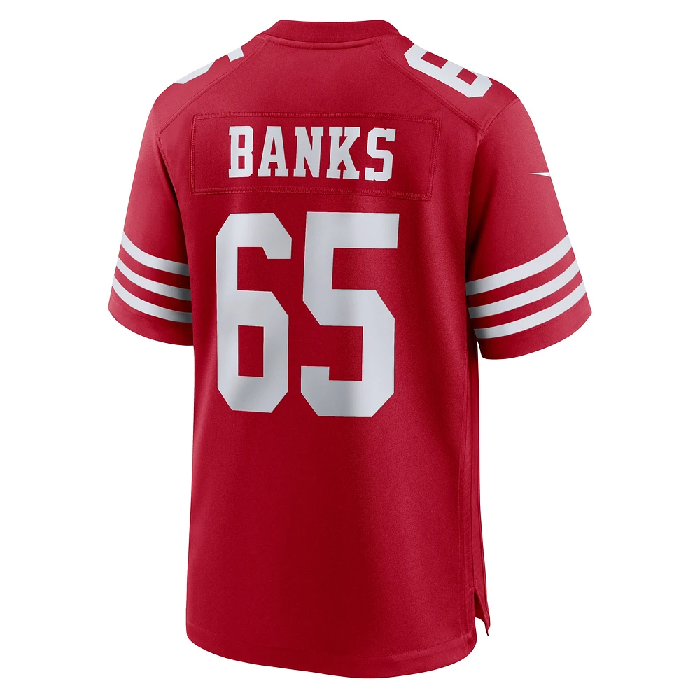 Men's Nike Aaron Banks  Scarlet San Francisco 49ers Game Jersey