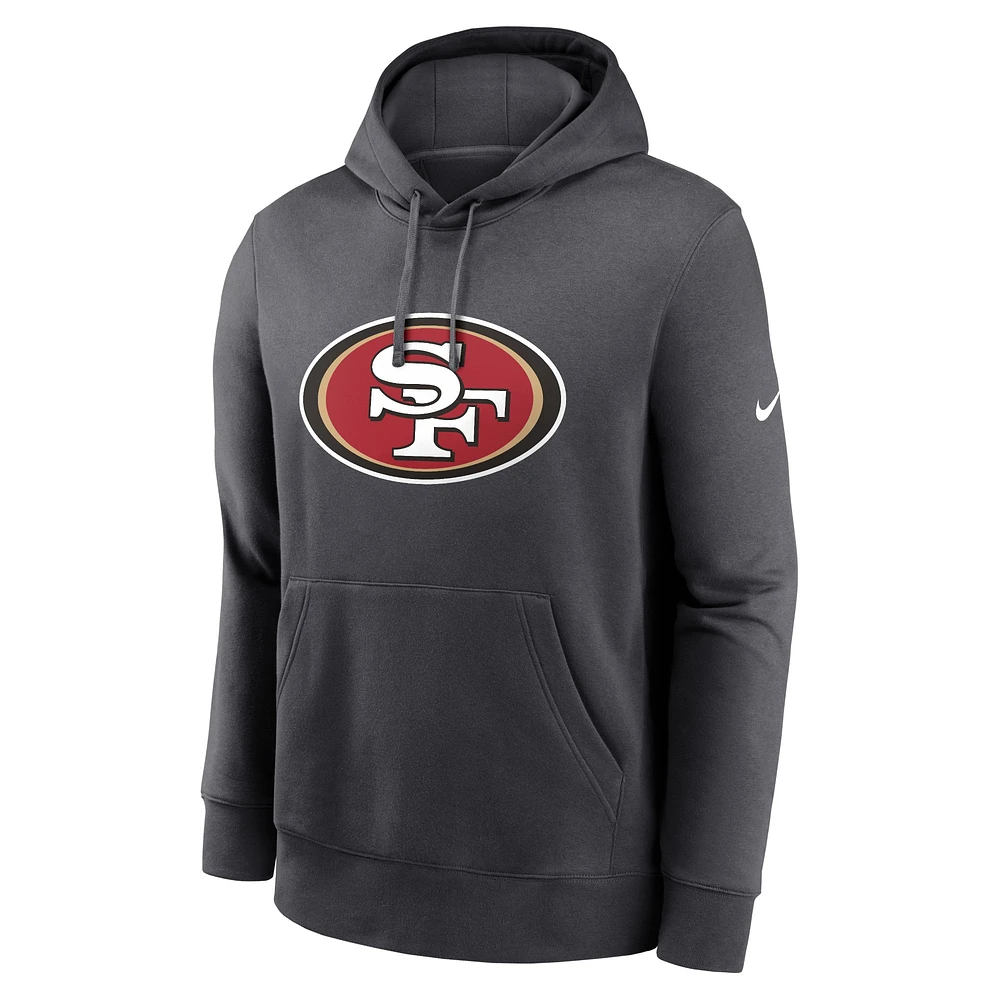 Sweat à capuche avec logo Nike San Francisco 49ers Club anthracite pour homme