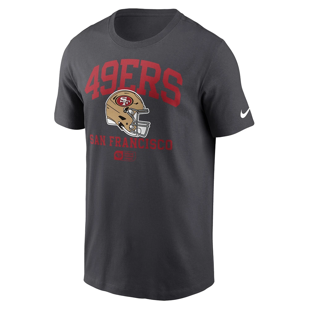 Men's Nike Anthracite San Francisco 49ers Helmet Essential T-Shirt