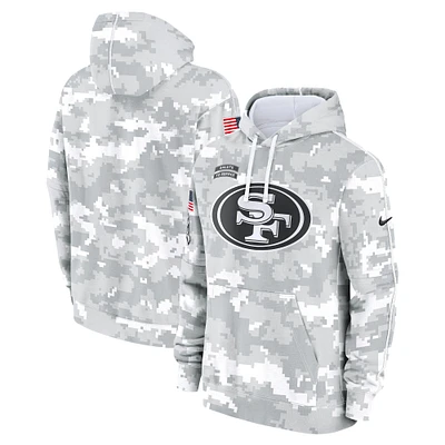 Sweat à capuche en polaire Nike Arctic Camo San Francisco 49ers 2024 Salute to Service Club pour homme