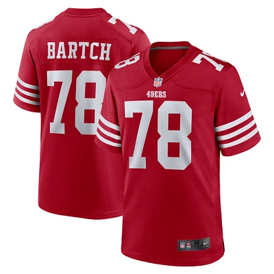 Maillot de match Nike Ben Bartch Scarlet San Francisco 49ers pour homme