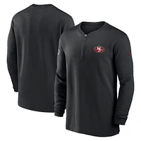 Haut Nike noir San Francisco 49ers 2023 Sideline Performance à manches longues et quart de zip pour homme