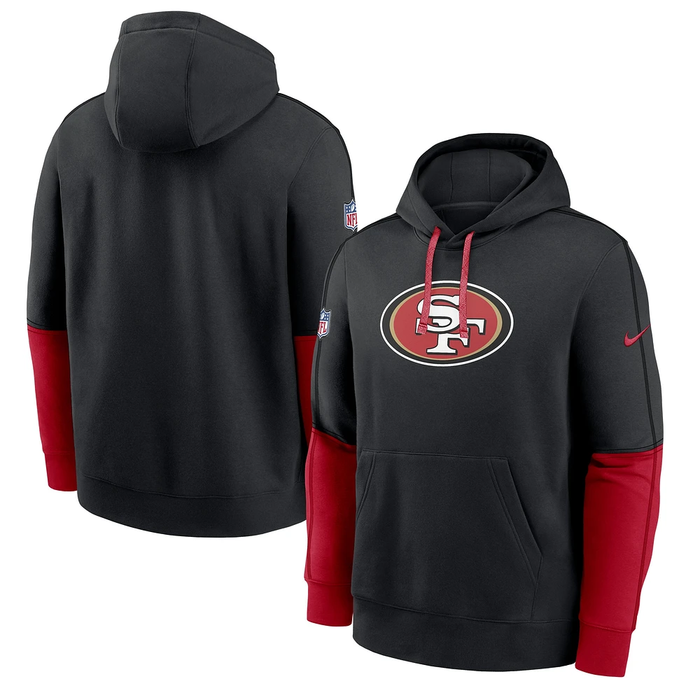 Sweat à capuche Nike noir San Francisco 49ers 2024 Sideline Club pour homme