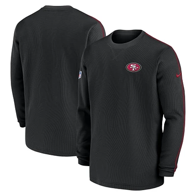 Haut à manches longues Nike noir pour homme San Francisco 49ers 2024 Sideline Coaches