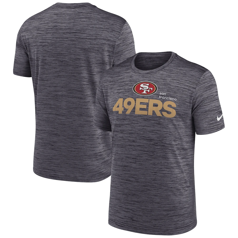 T-shirt Nike noir San Francisco 49ers Blitz Velocity Modern Performance pour homme