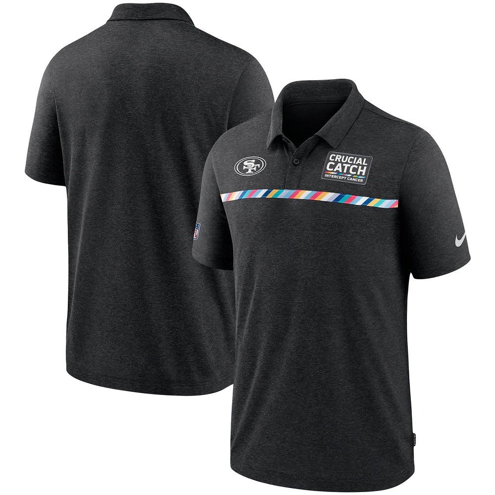 Polo de début saison Nike San Francisco 49ers Crucial Catch Sideline pour homme, noir