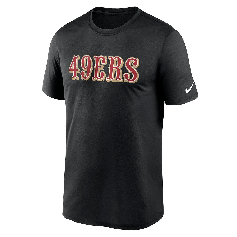 Men's Nike  Black San Francisco 49ers Legend Wordmark Performance T-Shirt