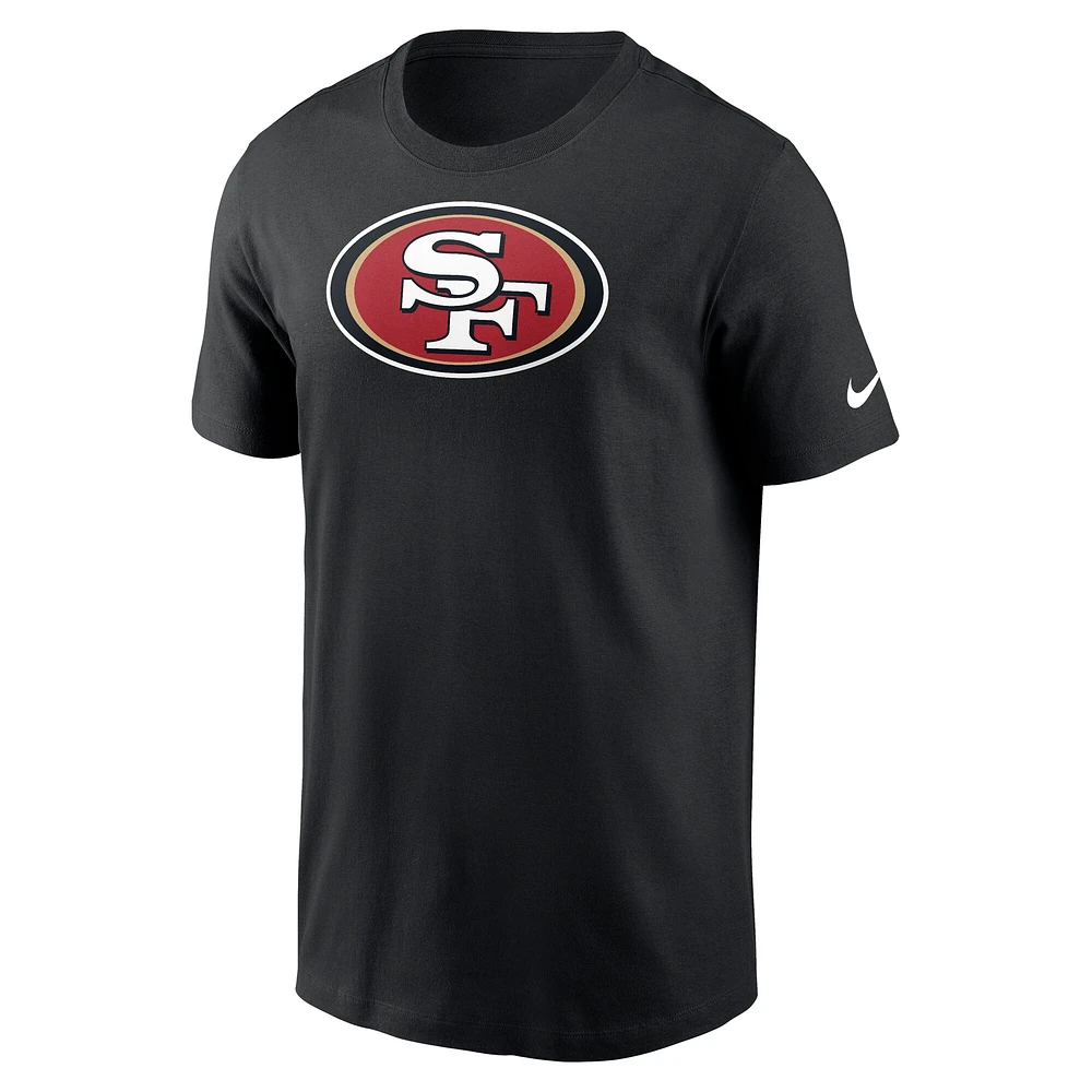 T-shirt Nike noir avec logo principal des 49ers de San Francisco pour homme