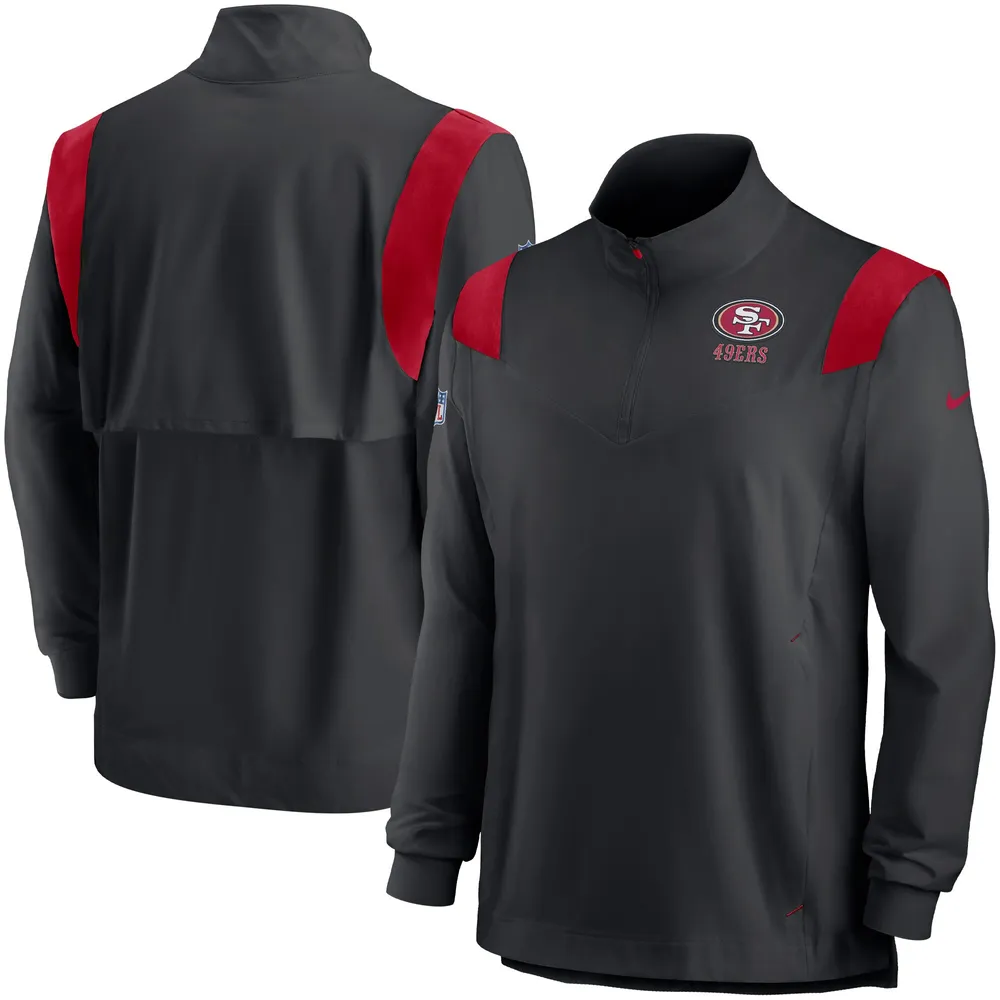 Lids San Francisco 49ers Nike Sideline Coach Chevron Lockup Quarter-Zip Long  Sleeve Top - Black