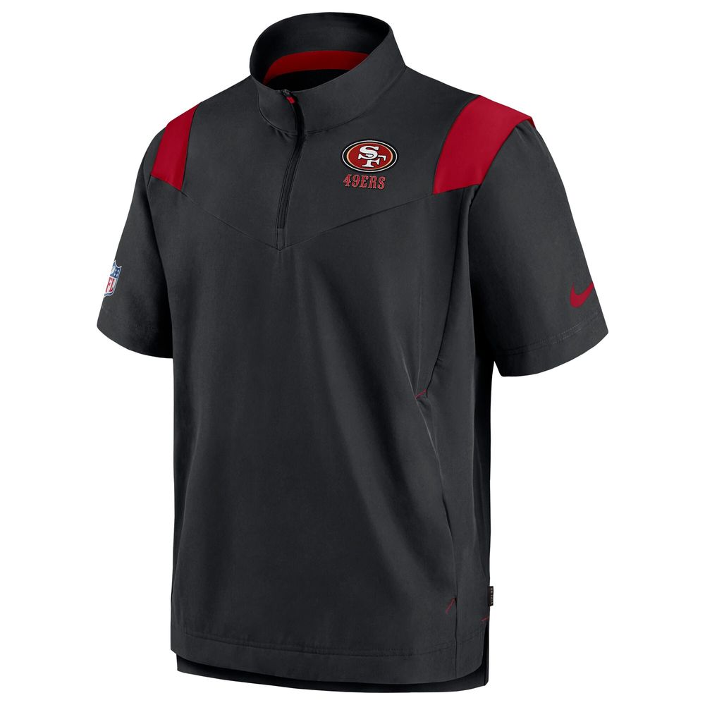 Men's Nike Black San Francisco 49ers Sideline Coaches Chevron Lockup Pullover Top