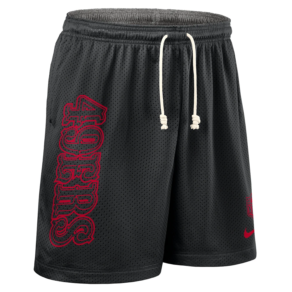 Men's Nike Black San Francisco 49ers Sideline Reversible Performance Shorts