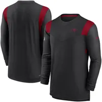 Youth San Francisco 49ers Nike Scarlet Sideline Performance Long Sleeve  T-Shirt