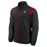 Veste noire à fermeture éclair intégrale avec logo tissé Sideline des San Francisco 49ers Nike pour homme