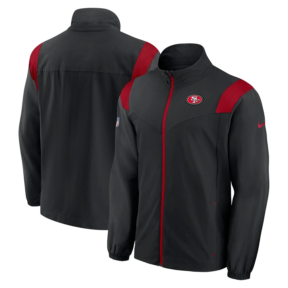 Men's Nike Black San Francisco 49ers Sideline Woven Logo Full-Zip Jacket