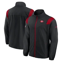 Veste noire à fermeture éclair intégrale avec logo tissé Sideline des San Francisco 49ers Nike pour homme