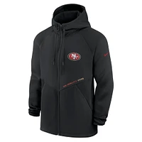 Sweat à capuche entièrement zippé Nike San Francisco 49ers Spacer Raglan Performance pour homme, noir