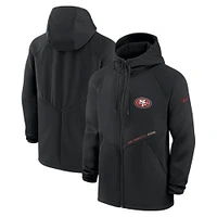 Sweat à capuche entièrement zippé Nike San Francisco 49ers Spacer Raglan Performance pour homme, noir