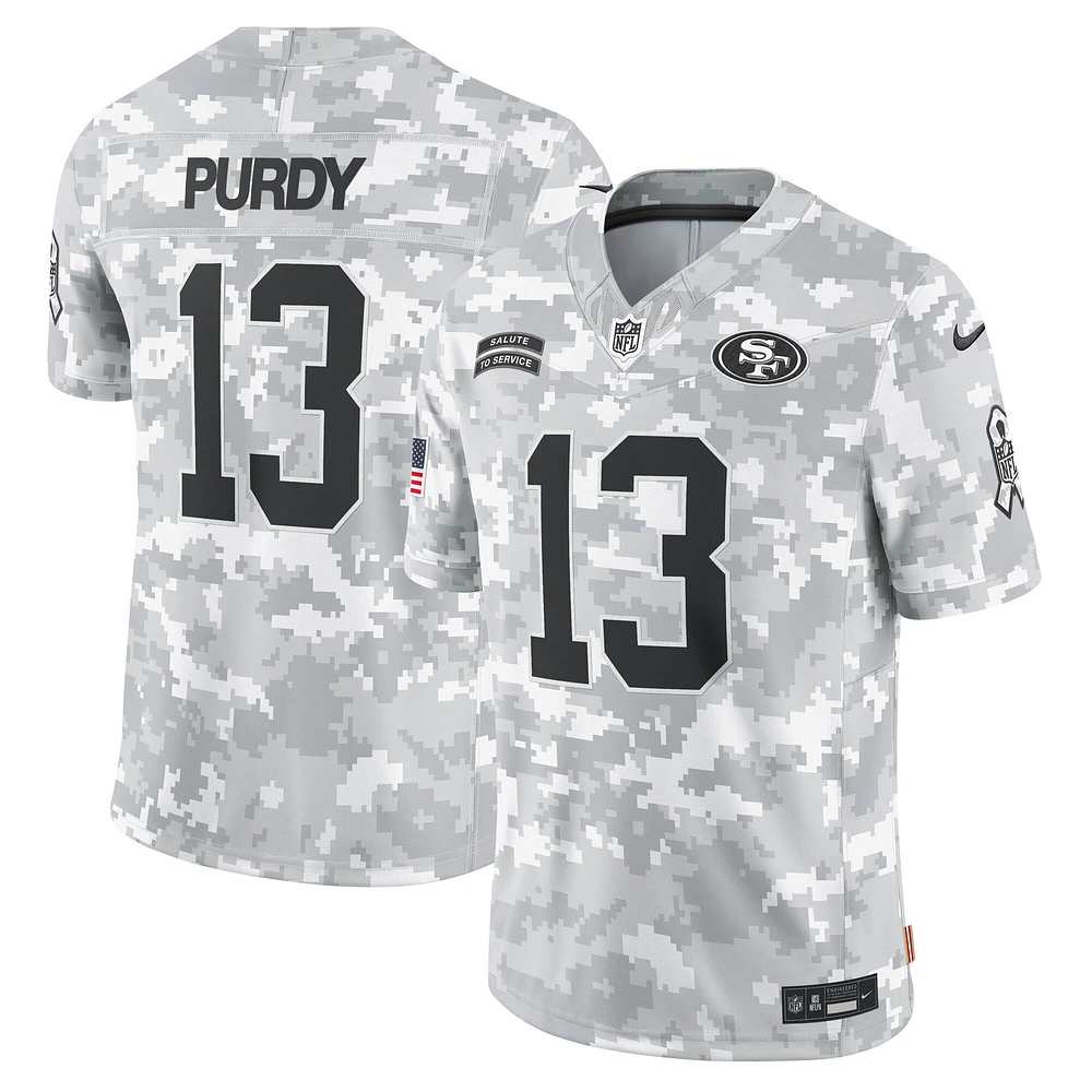 Men's Nike Brock Purdy Arctic Camo San Francisco 49ers 2024 Salute to Service Limited Jersey