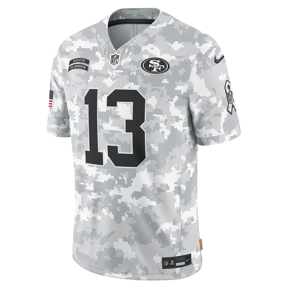 Men's Nike Brock Purdy Arctic Camo San Francisco 49ers 2024 Salute to Service Limited Jersey