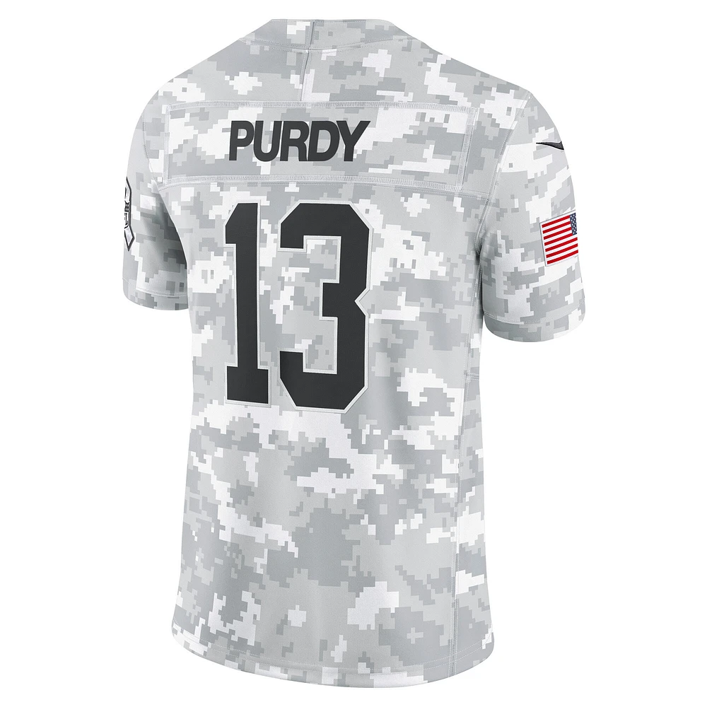 Men's Nike Brock Purdy Arctic Camo San Francisco 49ers 2024 Salute to Service Limited Jersey