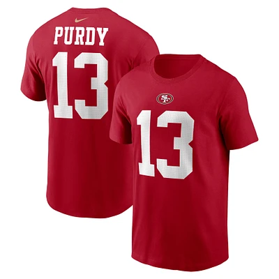 T-shirt avec nom et numéro de joueur Nike Brock Purdy Scarlet San Francisco 49ers pour homme