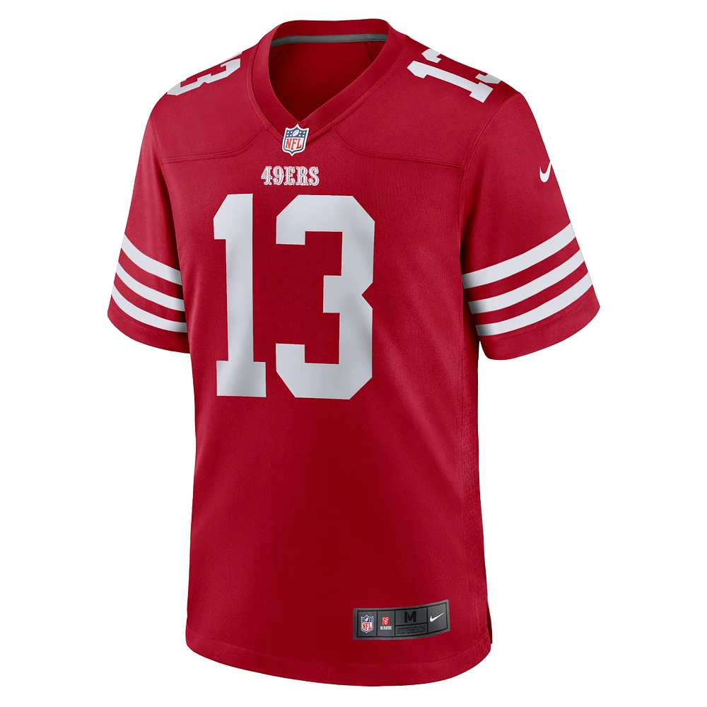 Maillot de match d'équipe Nike Brock Purdy Scarlet San Francisco 49ers pour homme