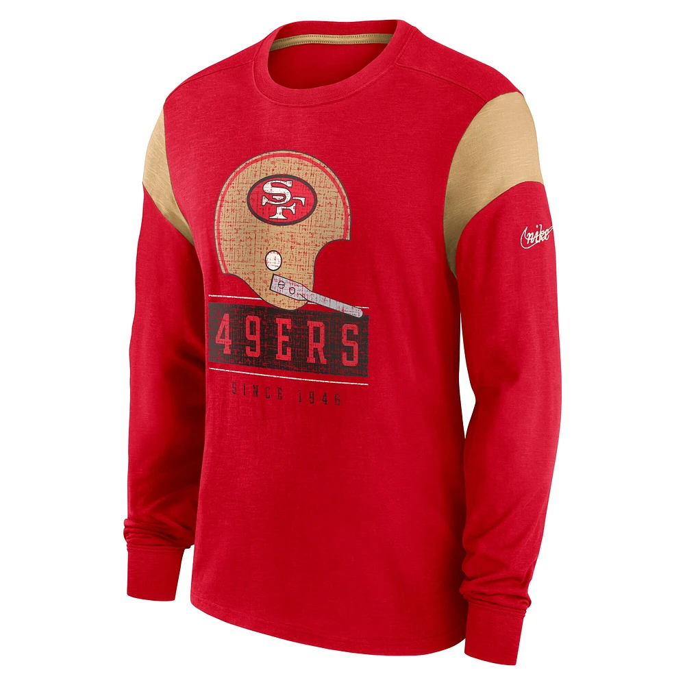 T-shirt à manches longues Nike Cardinal San Francisco 49ers Rewind Playback pour homme