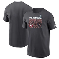 T-shirt Nike Charcoal San Francisco 49ers 2023 NFC Champions Locker Room Trophy Collection pour homme