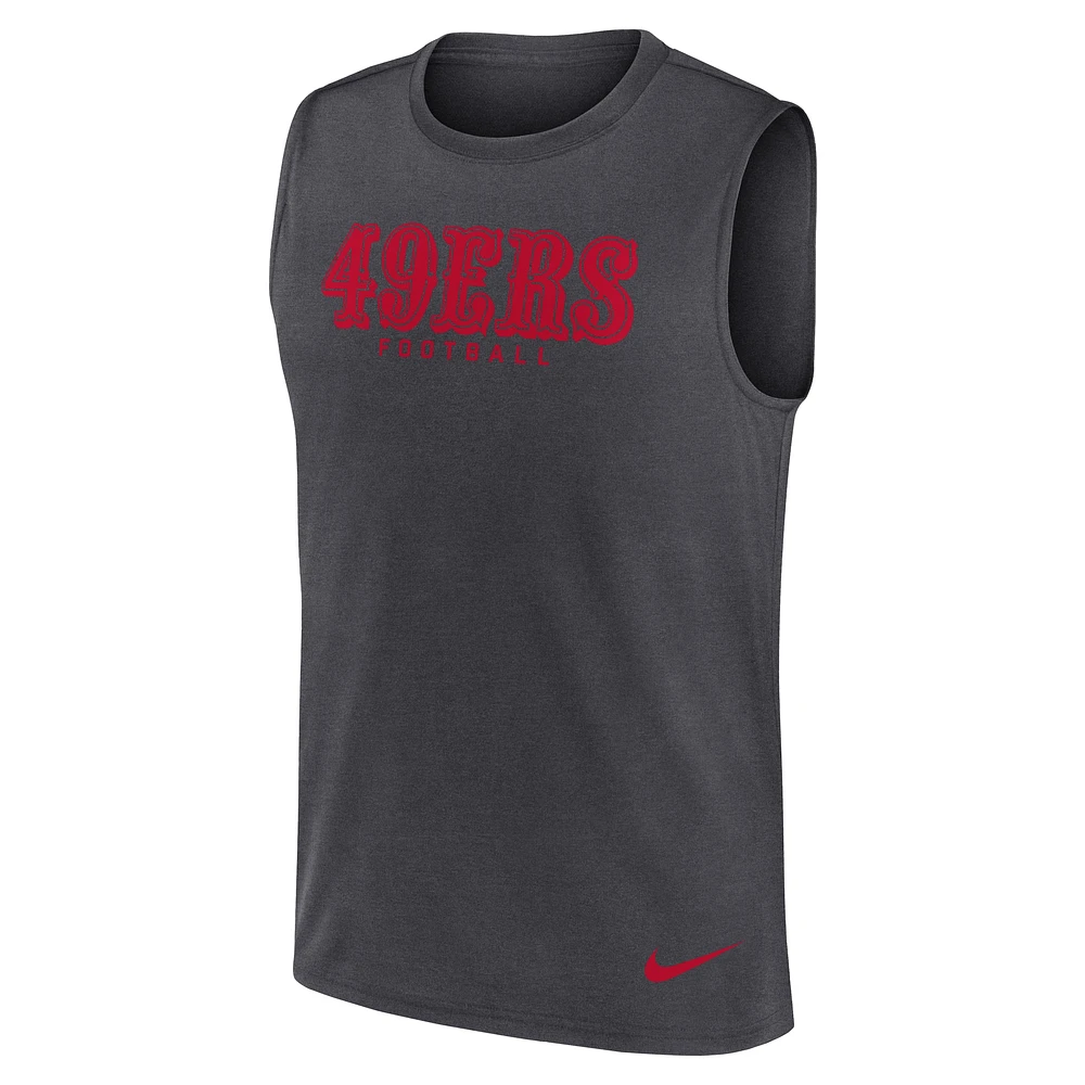 Men's Nike Charcoal San Francisco 49ers Primetime Legend Performance Muscle Tank Top