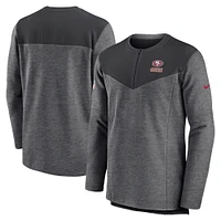 Haut à quart de zip Performance Nike San Francisco 49ers Sideline Lockup pour homme, anthracite