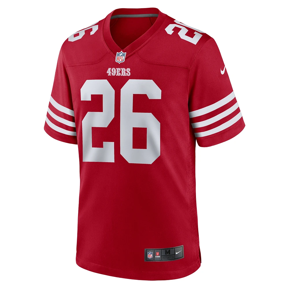 Maillot de match l'équipe Nike Chase Lucas Scarlet des San Francisco 49ers pour homme