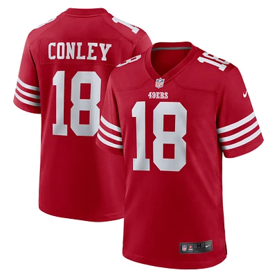 Maillot de match Nike Chris Conley Scarlet San Francisco 49ers pour homme