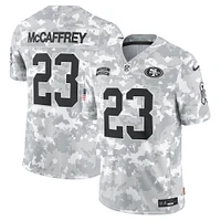 Maillot Nike Christian McCaffrey Arctic Camo San Francisco 49ers 2024 Salute to Service Limited pour homme