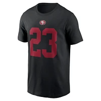 T-shirt Nike Christian McCaffrey pour homme, noir, nom et numéro du joueur des San Francisco 49ers