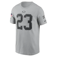 Men's Nike Christian McCaffrey Gray San Francisco 49ers 2024 Salute To Service Name & Number T-Shirt