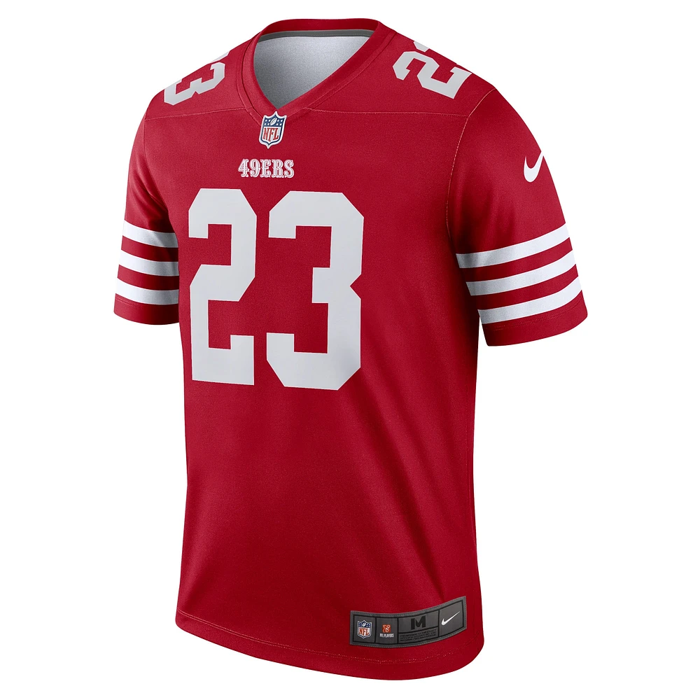 Men's Nike Christian McCaffrey Scarlet San Francisco 49ers Team Legend Player Performance Top