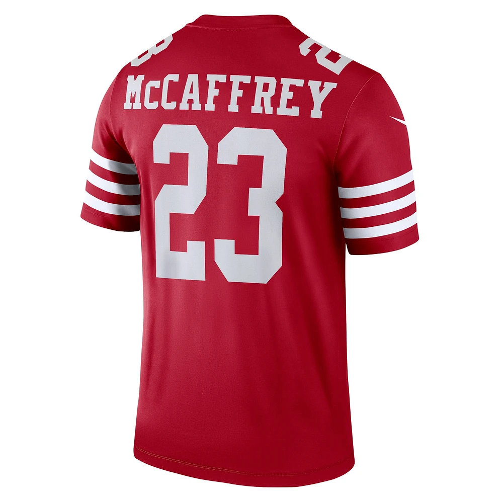 Men's Nike Christian McCaffrey Scarlet San Francisco 49ers Team Legend Player Performance Top